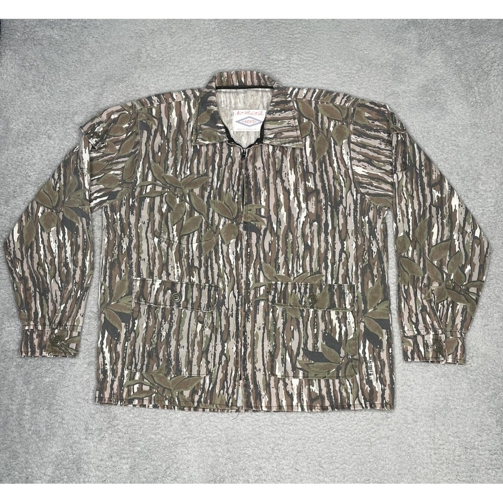 Vintage Neet Jacket Mens Large Realtree Camouflage Full Zip Hunting Archery USA